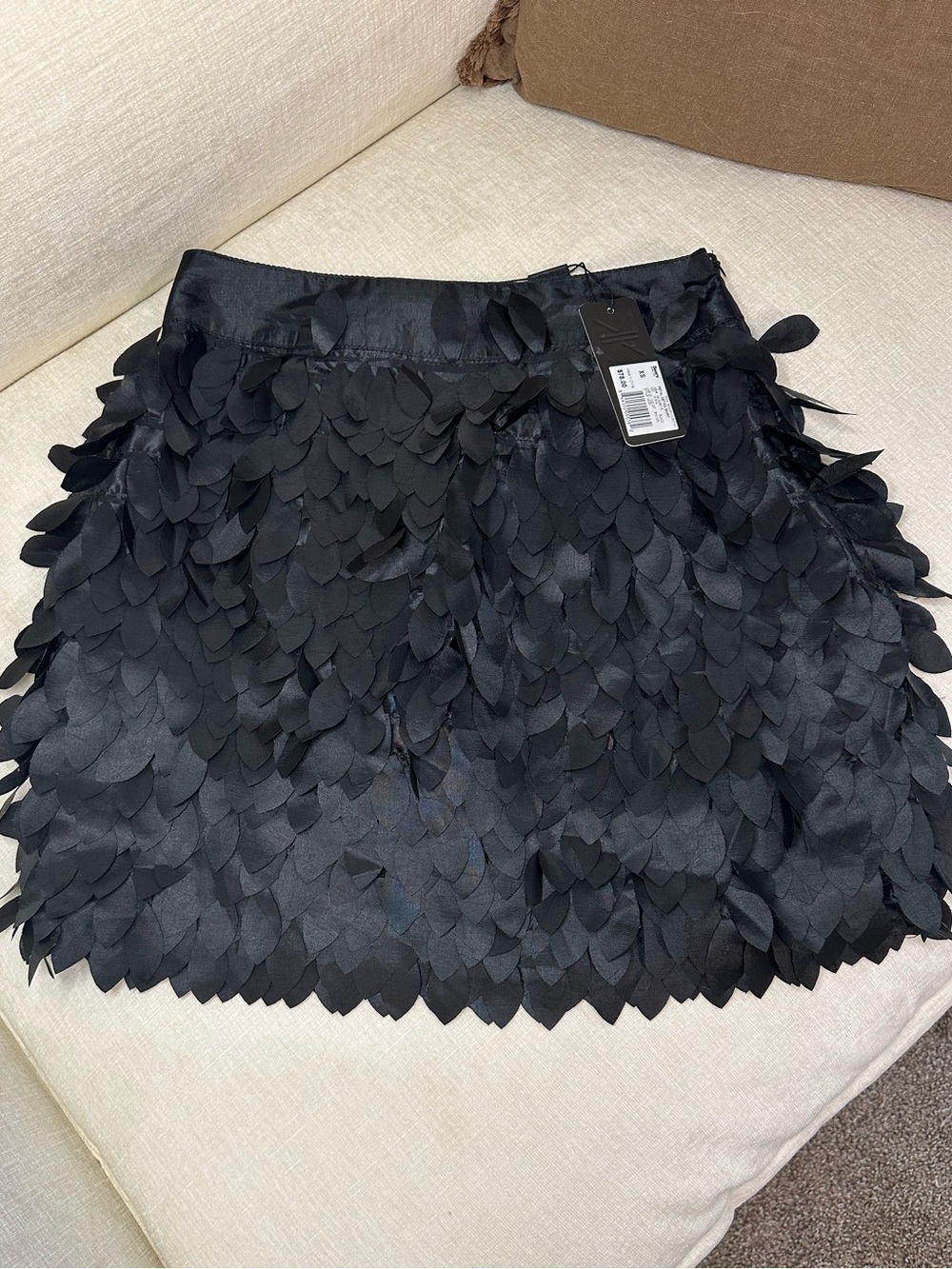 Kardashian Kollection Black Petal Overlay Mini Skirt